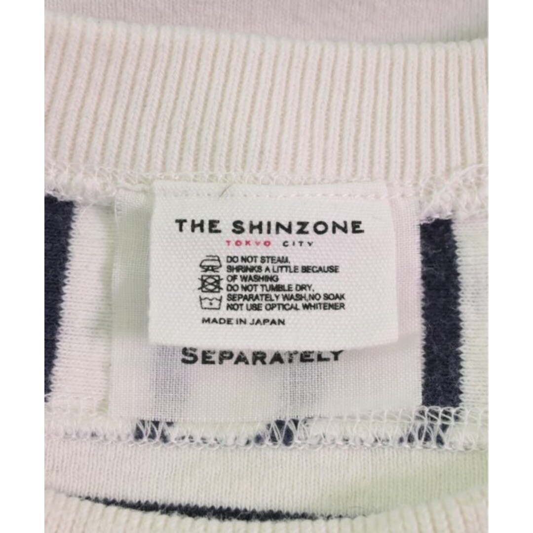 THE SHINZONE Tシャツ・カットソー F 白x紺(ボーダー) 【古着】【中古】 レディースのトップス(カットソー(半袖/袖なし))の商品写真