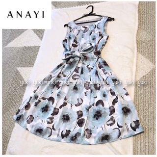 アナイ(ANAYI)のANAYI フラワープリント フレアワンピース (ひざ丈ワンピース)