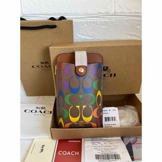 コーチ(COACH)のCOACH スマホショルダーバッグ  レインボー 新品(ショルダーバッグ)