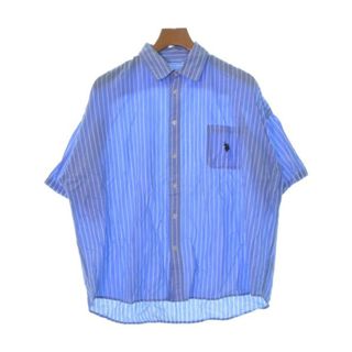 ユーエスポロアッスン(U.S. POLO ASSN.)のU.S.POLO ASSN. カジュアルシャツ M 水色x白(ストライプ) 【古着】【中古】(シャツ)