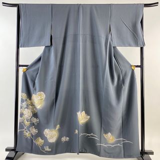 色留袖 身丈160cm 裄丈66cm 正絹 名品 【中古】(着物)