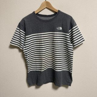 ザノースフェイス(THE NORTH FACE)のTHE NORTH FACE ノースフェイス　Tシャツ ボーダー　グレー　L(Tシャツ/カットソー(半袖/袖なし))