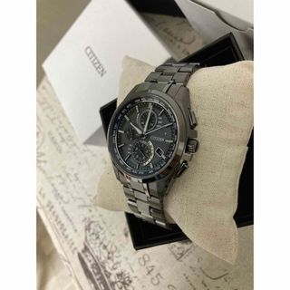 CITIZEN - 超美品！シチズン アテッサ ブラックチタン  電波ソーラー AT8044-56E