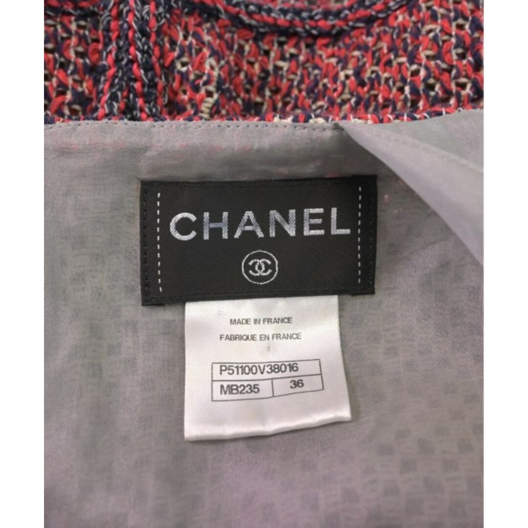 CHANEL シャネル ワンピース 36(XS位) 赤x紺xアイボリー 【古着】【中古】 CHANEL シャネル ワンピース 36(XS位) 赤x紺xアイボリー 【古着】【中古】