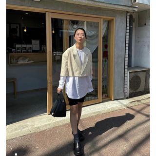 クラネ(CLANE)のClane BACK OPEN HALTER NECK TOPS(カットソー(長袖/七分))