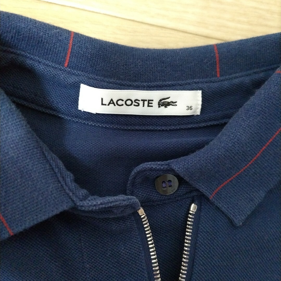 LACOSTE(ラコステ)のラコステ　ポロシャツ　ワンピース　膝丈　ネイビー レディースのワンピース(ひざ丈ワンピース)の商品写真