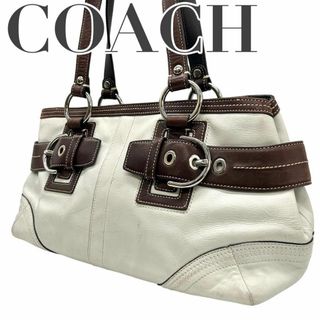 コーチ(COACH)のCOACH コーチ　s83　肩掛け　10586　トートバッグ　レザー　白　茶(トートバッグ)