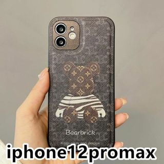 iphone12promaxケース 熊　 ブラウン52(iPhoneケース)