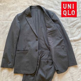 ユニクロ(UNIQLO)の美品 UNIQLO 洗えるスーツ 感動ジャケット　セットアップ　グレー L(セットアップ)