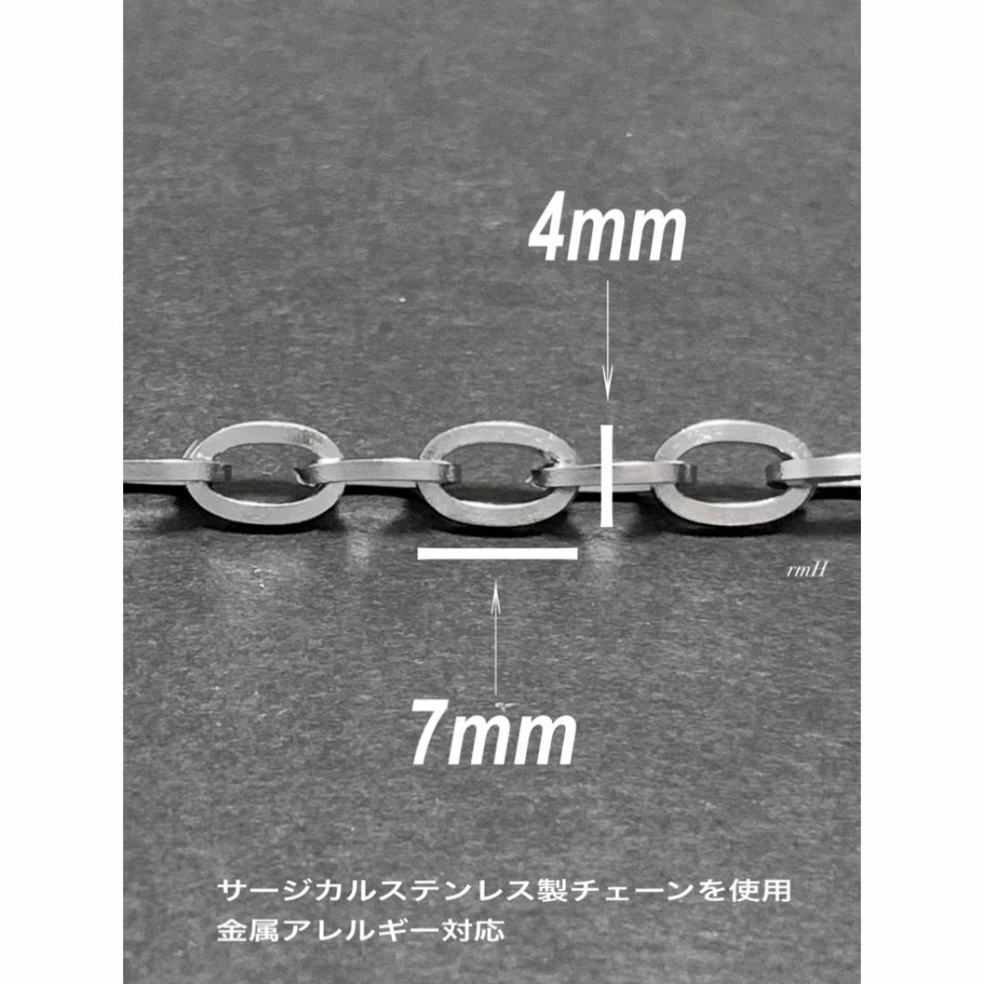 【オーバルリングネックレス 4mm シルバー 60cm 1本】ステンレス メンズのアクセサリー(ネックレス)の商品写真