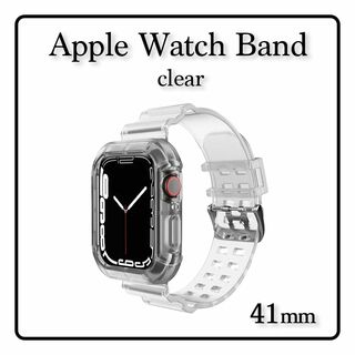 Apple Watch クリアバンド クリアベルト 透明 41mm(腕時計)