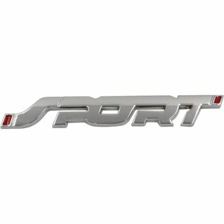 SPORT ロゴ エンブレム メタル シルバー ステッカー 外装 ターボ(車外アクセサリ)