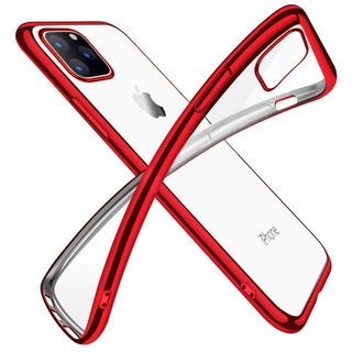 iPhone11Pro MAX スマホケース 赤 透明 TPU(iPhoneケース)