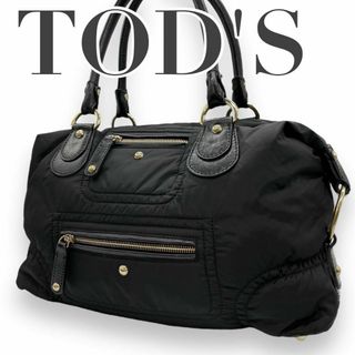 トッズ(TOD'S)のTOD’Ｓ　トッズ　E11　肩掛け　ナイロン　トートバッグ　ソフティー　ブラック(トートバッグ)