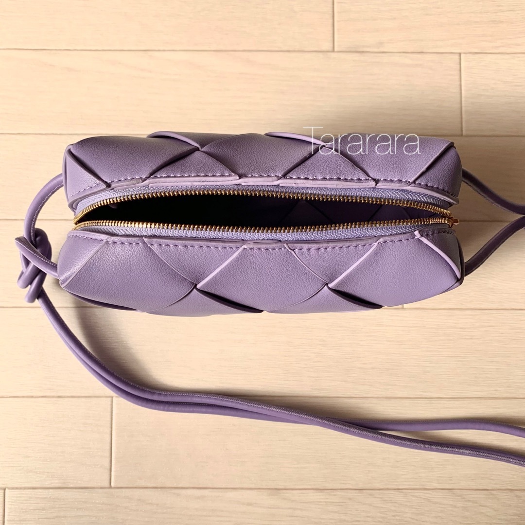 ●leather largeBraided バック PURPLE●本革 レディースのバッグ(ショルダーバッグ)の商品写真