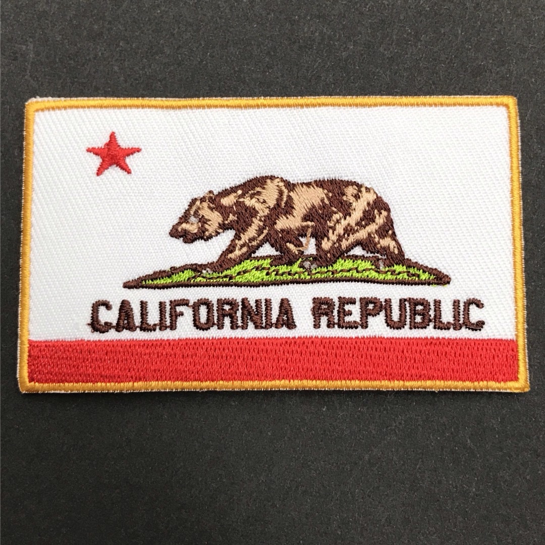 CALIFORNIA REPUBLIC カリフォルニア州旗 アイロンワッペン Y スポーツ/アウトドアのアウトドア(その他)の商品写真