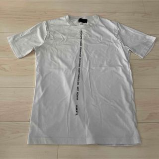 エイエスエム　白　半袖　丸首　tシャツ M 48 a.s.m ホワイト　ロゴ(Tシャツ/カットソー(半袖/袖なし))