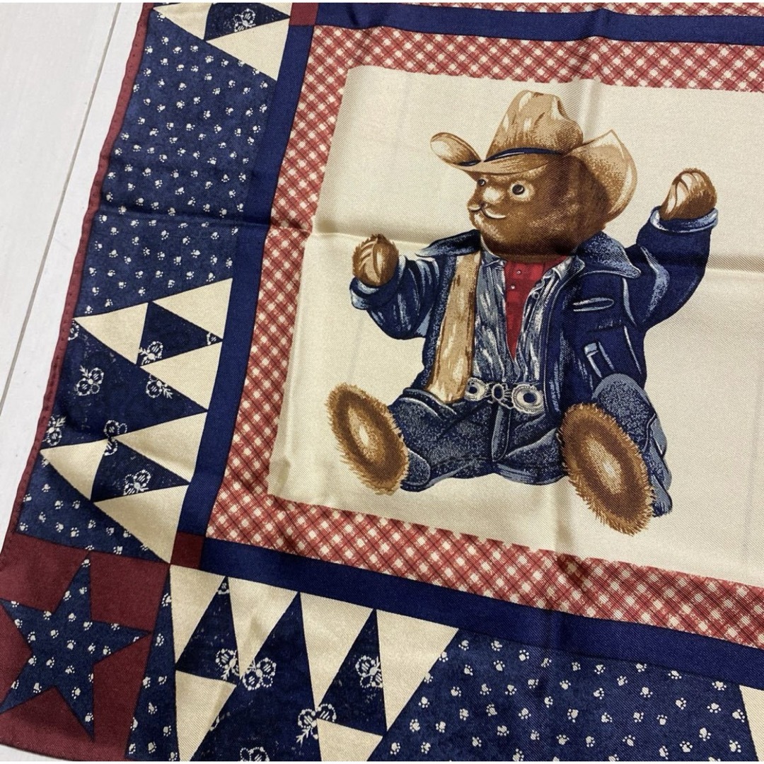 POLO RALPH LAUREN(ポロラルフローレン)の90s POLO BEAR ポロベア ラルフローレン SILK シルク スカーフ メンズのファッション小物(バンダナ/スカーフ)の商品写真