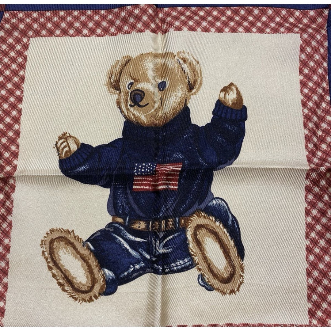 POLO RALPH LAUREN(ポロラルフローレン)の90s POLO BEAR ポロベア ラルフローレン SILK シルク スカーフ メンズのファッション小物(バンダナ/スカーフ)の商品写真