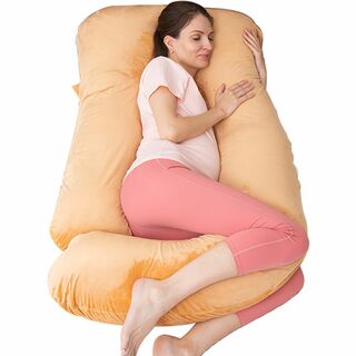 【色: ブラウン】AMCATON 抱き枕 だきまくら 妊婦 抱き枕 クッション (枕)