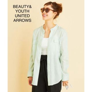 BEAUTY&YOUTH UNITED ARROWS - BEAUTY & YOUTH リネンサファリバンドカラーシャツ