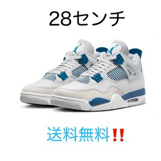 ナイキ(NIKE)のナイキ エアジョーダン4 レトロ  インダストリアルブルー 28センチ(スニーカー)