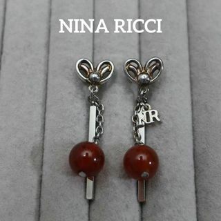 ニナリッチ(NINA RICCI)の【匿名配送】NINA RICCI ニナリッチ ピアス シルバー 赤(イヤリング)