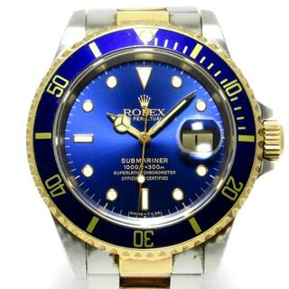 ロレックス(ROLEX)のROLEX(ロレックス) 腕時計 サブマリーナデイト 16613 メンズ SS×K18YG/11コマ+余り1コマ(フルコマ) ブルー(その他)
