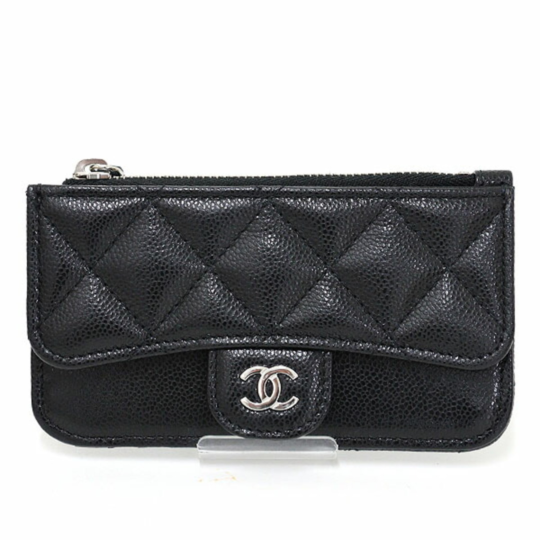 CHANEL - シャネル クラシック ジップ カードケース キャビアスキン ブラック フラグメントケース AP2570 Sランク【中古】