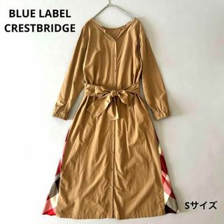 ブルーレーベルクレストブリッジ(BLUE LABEL CRESTBRIDGE)のブルーレーベルクレストブリッジ 3way ロングシャツワンピース チェック柄切替(ロングワンピース/マキシワンピース)