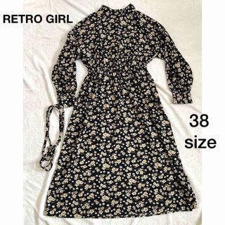 RETRO GIRL - RETRO GIRLレトロガール 花柄 ロングワンピース ハイウェスト 長袖