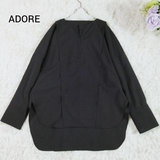 ADORE - 良品 21SS アドーア ライトジョーゼットブラウス シャツ 黒 38 洗濯可