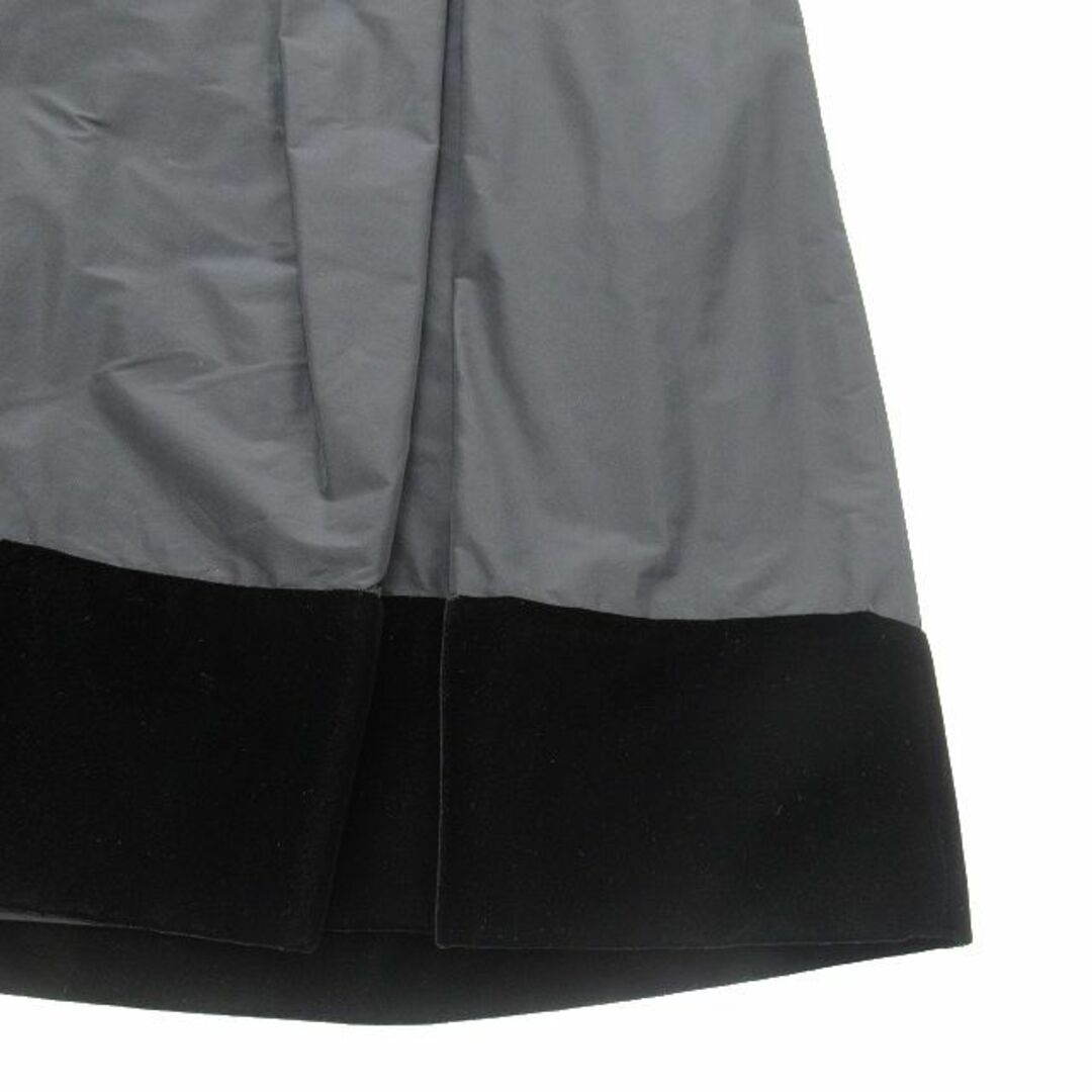 ユキトリイ YUKI TORII ベロア 切替 タック スカート 膝丈 レディースのスカート(ひざ丈スカート)の商品写真