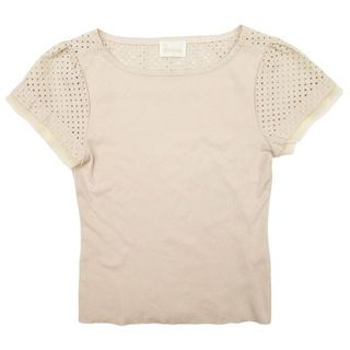 ハロッズ Harrods パンチング刺繍 Tシャツ カットソー 半袖 チュール