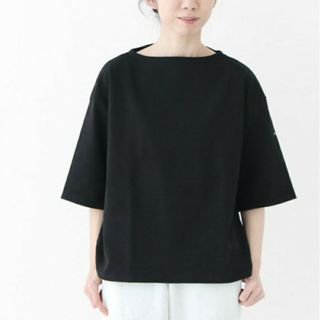 セントジェームス(SAINT JAMES)の美品　ウェッソン　ルーズ　半袖　ブラック　T3　セントジェームス(Tシャツ(半袖/袖なし))