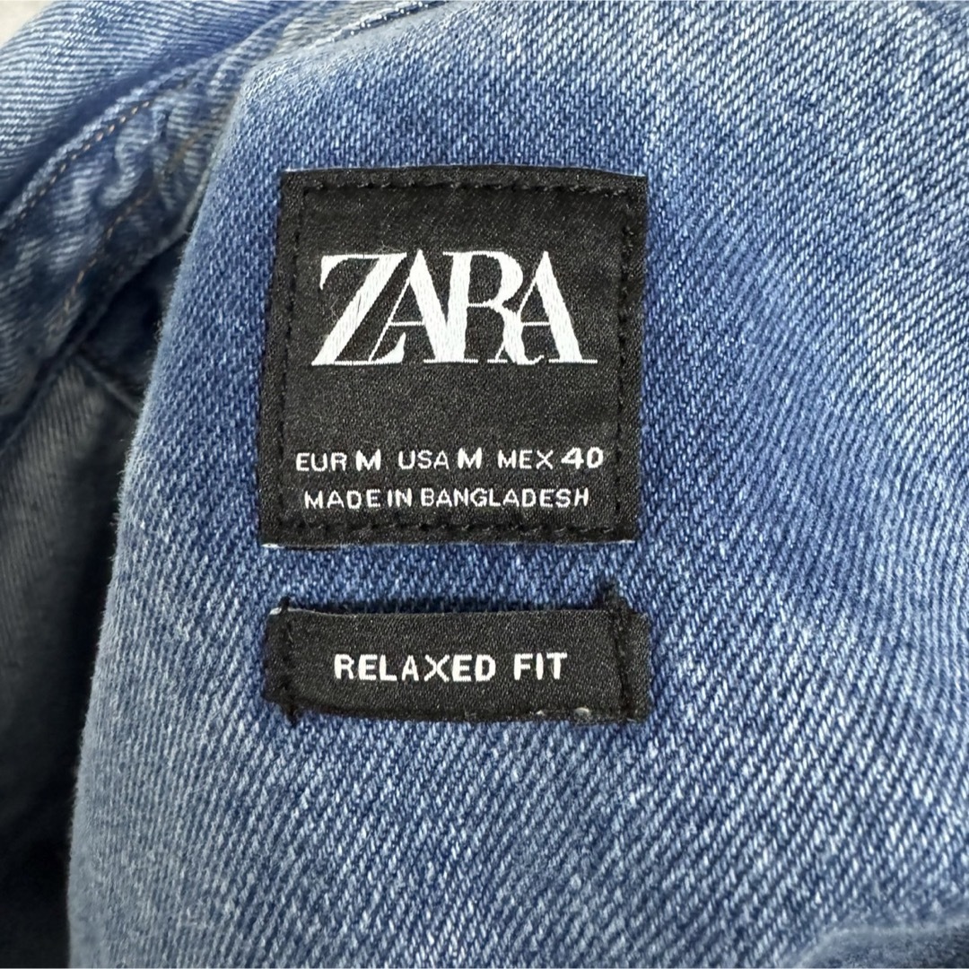 ZARA(ザラ)のZARA 総柄デニムシャツジャケット！バングラデシュ製！ メンズのトップス(Tシャツ/カットソー(半袖/袖なし))の商品写真