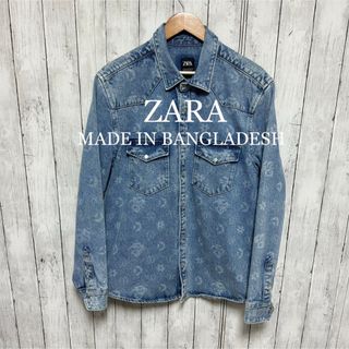 ZARA - ZARA 総柄デニムシャツジャケット！バングラデシュ製！