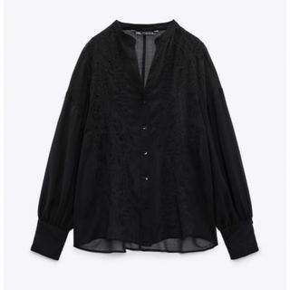 ザラ(ZARA)のZARA ザラ 2023ss セミシアーエンブロイダリーシャツ(シャツ/ブラウス(長袖/七分))