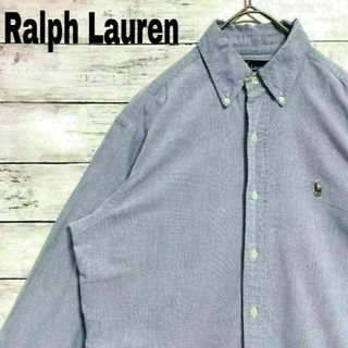 ラルフローレン(Ralph Lauren)のv13 US古着 ラルフローレン BD長袖シャツ 刺繍ロゴ 無地(シャツ)