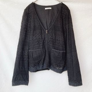 axes femme アクシーズ 長袖 チュールレース カーディガン ジャケット