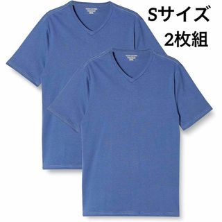 2枚組 Tシャツ Vネック レギュラーフィット 半袖 ブルー 青 メンズ(Tシャツ/カットソー(半袖/袖なし))