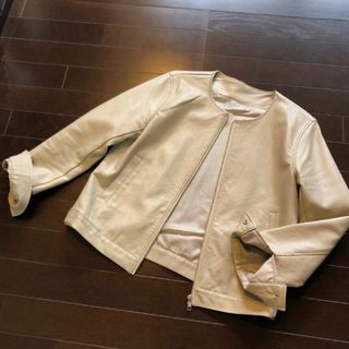 ユナイテッドアローズ(UNITED ARROWS)のトライアングルパレット　ノーカラー合皮ジャケット(ノーカラージャケット)