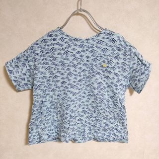 ミナペルホネン(mina perhonen)のmina perhonen xs8964p umi サイズ120 子供服 キッズサイズ 半袖Ｔシャツ カットソー ライトブルー ネイビー ミナペルホネン【中古】4-0421S△(Tシャツ(半袖/袖なし))