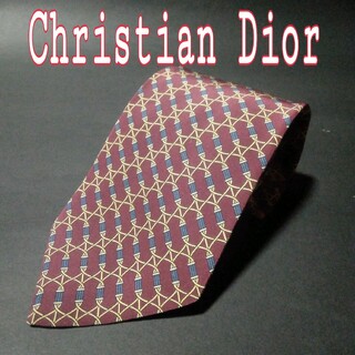 クリスチャンディオール(Christian Dior)の【極美品】  クリスチャンディオール  ネクタイ  ボルドー(ネクタイ)