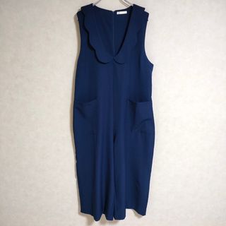 merlot - merlot オールインワン スカラップカラー サロペット ネイビー レディース メルロー【中古】4-0421M△