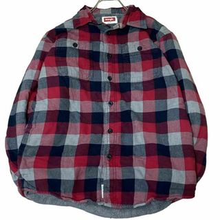 ラングラー(Wrangler)のラングラー 長袖シャツ 赤チェック 裏ボア 胸ポケット ロゴタグ as3(シャツ)