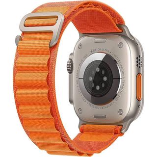 Apple Watch バンド オレンジ アルパインループ　42/44/45(レザーベルト)