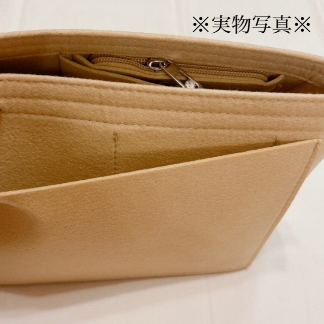 バッグインバッグ　インナーバッグ　整理　収納　軽量　スピード発送　ベージュ　M レディースのファッション小物(ポーチ)の商品写真