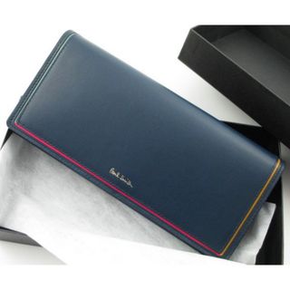 ポールスミス(Paul Smith)の☆贈り物に☆新品☆箱付☆ポールスミス かぶせ 長財布 ネイビー☆(長財布)