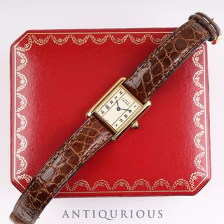 カルティエ(Cartier)のCARTIER カルティエ マストタンク SM QZ W1003053 / 5057001 Cal.53 SV925 革 純正尾錠 縦ローマン文字盤 箱(腕時計)